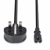 Lindy 3m UK 3 Pin Plug To IEC C7 Mains Power Cable, Black
