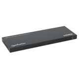 Manhattan 4K@60Hz 8-Port HDMI Splitter with Downscaling, Splits One HDMI Input to Eight HDMI Outputs (1x8), 18G, EDID Switch for Downscaling, Black