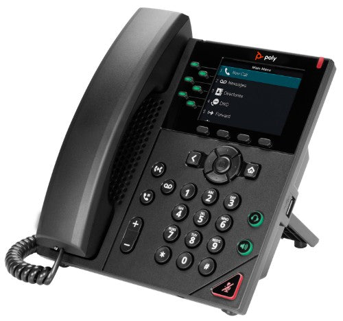 HP Poly VVX 350 6-Line IP Phone and PoE-enabled