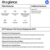 HP ProBook 4 G1i AI Intel Core Ultra 5 225U Laptop 35.6 cm (14") WUXGA 16 GB DDR5-SDRAM 256 GB SSD Wi-Fi 7 (802.11be) Windows 11 Pro AI PC Silver