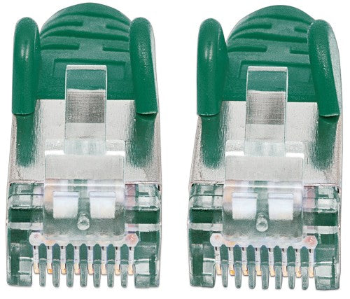 Intellinet Network Patch Cable, Cat6A, 2m, Green, Copper, S/FTP, LSOH / LSZH, PVC, RJ45, Gold Plated Contacts, Snagless, Booted, Lifetime Warranty