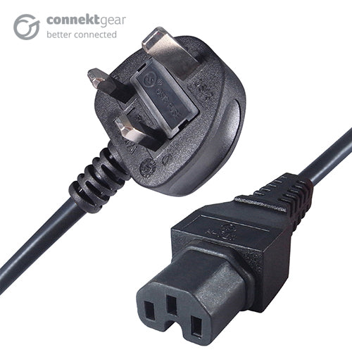 connektgear 2m UK Mains Hot Rated Power Cable UK Plug to C15 Socket  - Computer Cables - connektgear