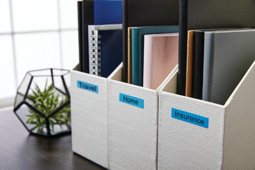 Dymo 40916/S0720710 DirectLabel-etikettes black on blue 9mm x 7m for Dymo D1 6-12mm/19mm/24mm/9-12mm/9-19mm