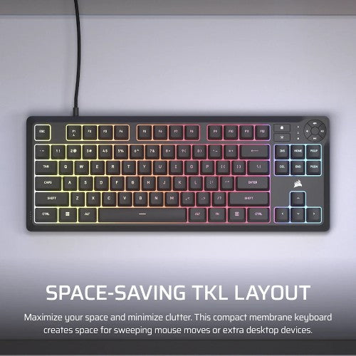 Corsair K55 CORE TKL RGB keyboard Gaming USB QWERTY UK English Black