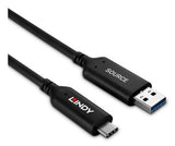 Lindy 10m USB 3.2 Gen 1 Type A to C Fibre Optic Hybrid Cable