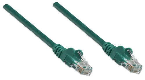 Intellinet Network Patch Cable, Cat6, 3m, Green, CCA, U/UTP, PVC, RJ45, Gold Plated Contacts, Snagless, Booted, Lifetime Warranty