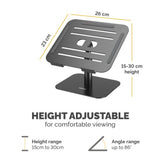 Fellowes Alumia Laptop Riser Desk Based Laptop Stand Max Size 15 inch Max Weight 5kg Black