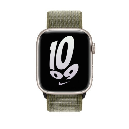 Apple 45mm Sequoia/Pure Platinum Nike Sport Loop