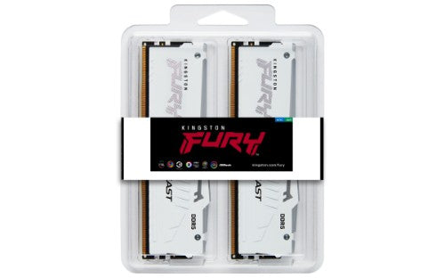 Kingston Technology FURY Beast 128GB 5600MT/s DDR5 CL40 DIMM (Kit of 4) White RGB XMP