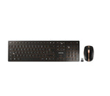 CHERRY DW 9100 SLIM keyboard Mouse included Universal RF Wireless + Bluetooth AZERTY French Black