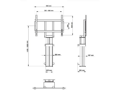 Multibrackets M Motorized Public Floormount 160kg Black SD