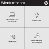 HP ENVY x360 15-fe0008na Intel® Core™ i7 i7-1355U Hybrid (2-in-1) 39.6 cm (15.6") Touchscreen Full HD 16 GB LPDDR5-SDRAM 512 GB SSD NVIDIA GeForce RTX 3050 Wi-Fi 6E (802.11ax) Windows 11 Home Silver