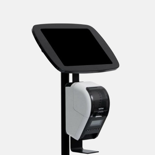Bouncepad Original Elevate + Brother Printer Mount (inc USB Cable) | Samsung Galaxy Tab S7 FE 12.4 (2021) | Black | Covered Front Camera and Home Button