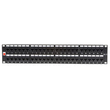 Lindy 19' CAT6 2U 48 Port RJ-45 Patch Panel, Unshielded, Black