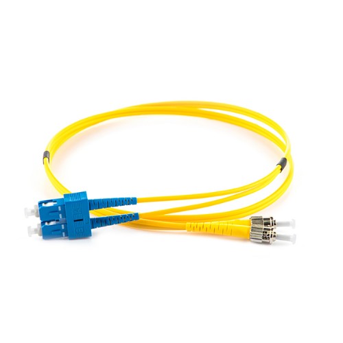 connektgear 2m Duplex Fibre Optic Single-Mode Cable OS2 9/125 Micron ST to SC - Yellow