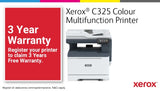 Xerox C325 A4 33ppm Wireless Duplex Copy/Print/Scan/Fax PS3 PCL5e/6 2 Trays Total 251 Sheets
