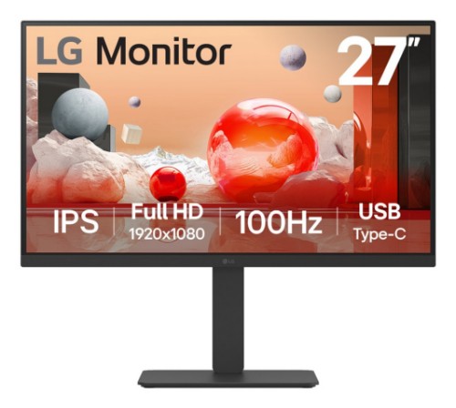 LG LG 27BA650-B - LED monitor - 27" - 1920 x 1080 Full HD (1080p) @ 100 Hz - IPS - 250 cd/m? - 1300:1 - 5 ms - HDMI, DisplayPort, USB-C - speakers - black