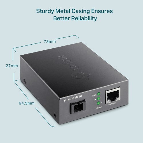 TP-Link Omada 10/100 Mbps RJ45 to 100 Mbps Single-mode SC WDM Bi-Directional Fiber Converter