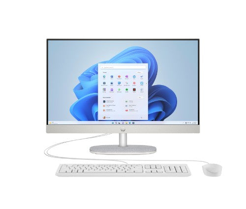 HP All-in-One 24-cr0064na Intel® Core™ i5 i5-1335U 60.5 cm (23.8") 1920 x 1080 pixels All-in-One PC 8 GB DDR4-SDRAM 256 GB SSD Windows 11 Home Wi-Fi 6 (802.11ax) White