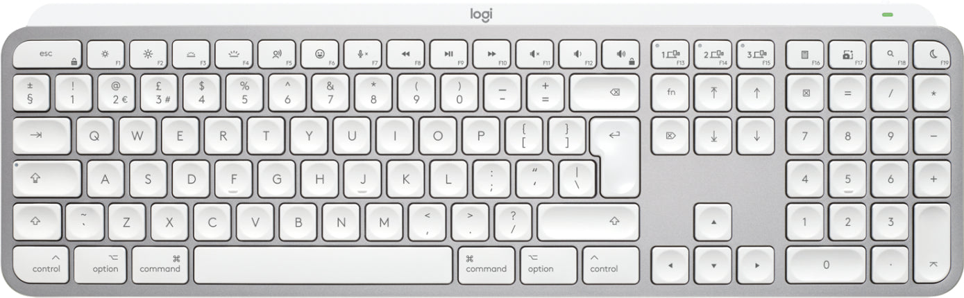 Logitech MX Keys S for Mac keyboard Office RF Wireless + Bluetooth QWERTY UK English Aluminium, White  - Data Input Devices - Logitech