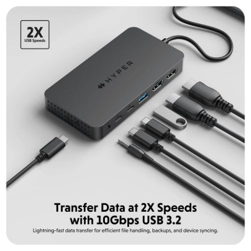 HYPER HD7002GL interface hub USB 3.2 Gen 1 (3.1 Gen 1) Type-C 10000 Mbit/s Black