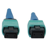 Tripp Lite N846B-15M-24-P 40/100/400G Multimode 50/125 OM3 Fiber Optic Cable (24F MTP/MPO-PC F/F), LSZH, Aqua, 15 m (49.2 ft.)