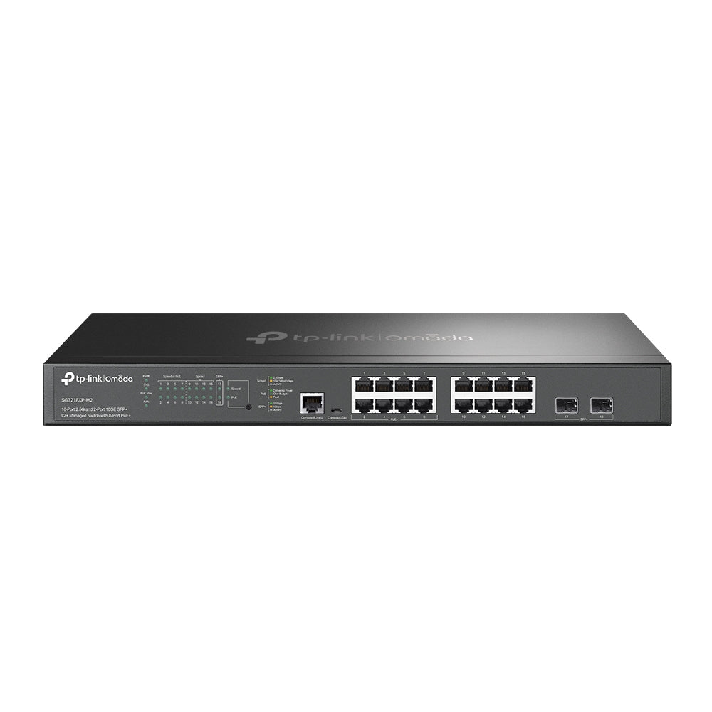 TP-Link Omada 16-Port 2.5G and 2-Port 10GE SFP+ L2+ Managed Switch with 8-Port PoE+  - Networking - TP-LINK