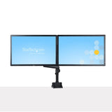 StarTech.com Desk Mount Dual Monitor Arm, Full Motion Monitor Mount for 2x VESA Displays up to 32" (17.6lb/8kg), Height Adjustable, Clamp/Grommet Mount, Mechanical Spring