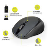 Port Designs PORT Connect MOUSE OFFICE PRO SILENT WIRELESS - BLACK Mouse