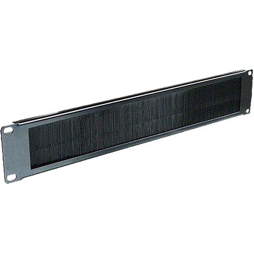 Cablenet 2u Brush Strip Panel Letter Box Style Black  - Computer Components - Cablenet