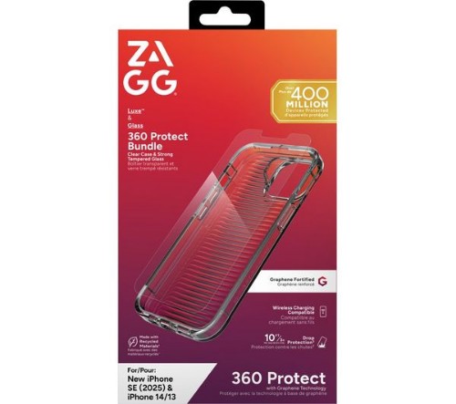 ZAGG Luxe + Glass 360 Bundle iPhone 17e/16e/14/13 Clear