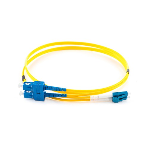 connektgear 10m Duplex Fibre Optic Single-Mode Cable OS2 9/125 Micron LC to SC - Yellow