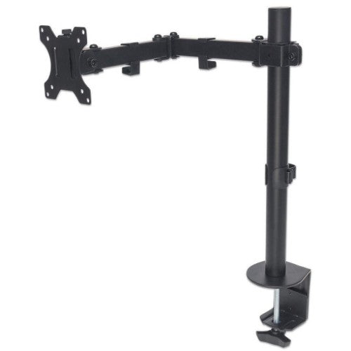 Manhattan Desk Mount for TV & Monitors (Full Motion), For screens 13" to 27", Clamp fitting to desk, VESA compatability: 75x75mm and 100x100mm - check the dimensions of the four mounting holes on back of screen to ensure it fits, Max 8kg, Bracket, Lifetim