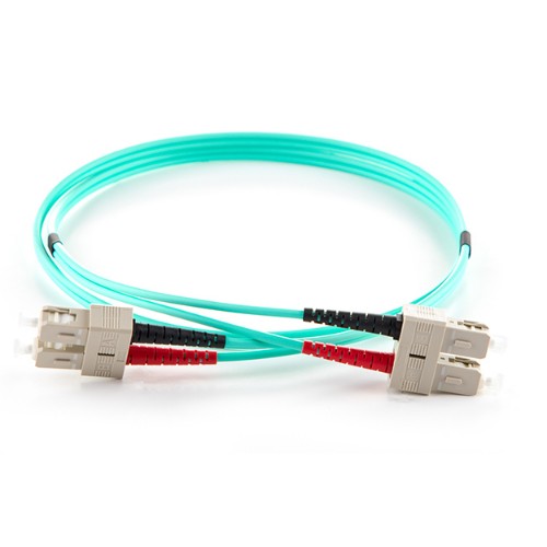 connektgear 1m Duplex Fibre Optic Multi-Mode Cable OM3 50/125 Micron SC to SC - Aqua