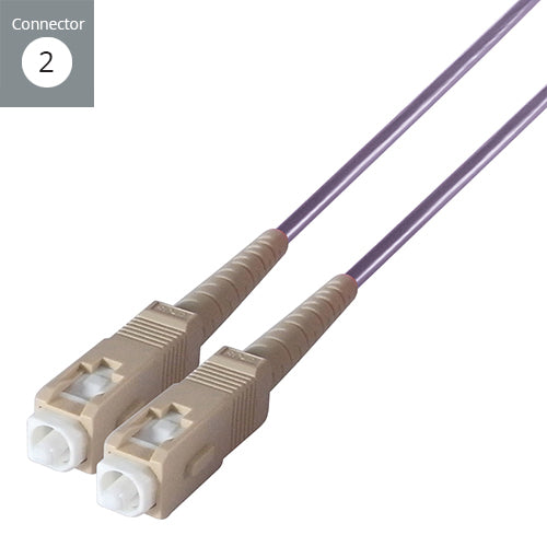 connektgear 1m Duplex Fibre Optic Multi-Mode Cable OM4 50/125 Micron LC to SC Purple