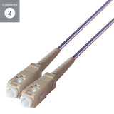 connektgear 1m Duplex Fibre Optic Multi-Mode Cable OM4 50/125 Micron LC to SC Purple
