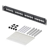 StarTech.com 24 Port 1U Blank Keystone Patch Panel, Rackmount Cat6 Patch Panel for RJ45 UTP Ethernet Network Jacks