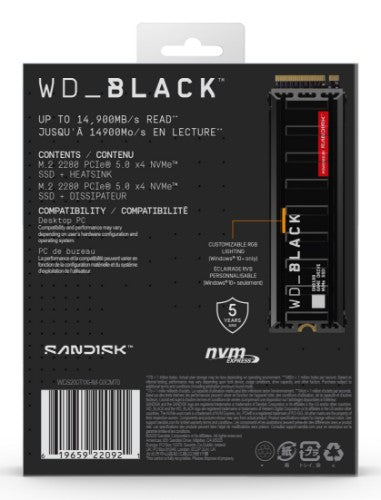 Western Digital Black WD_BLACK™ SN8100 NVMe™ SSD POWERED BY SANDISK 2 TB, [With Heatsink]