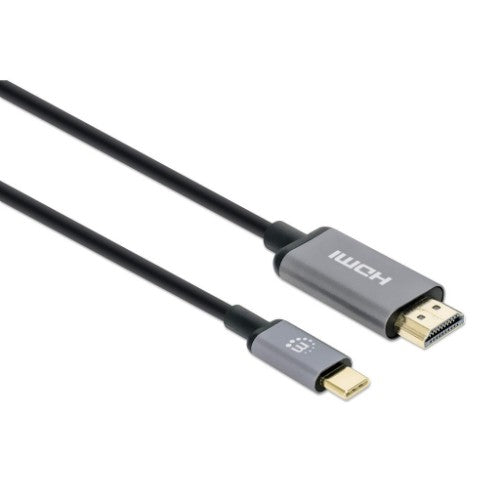 Manhattan USB-C to HDMI Cable, 4K@60Hz, 2m, Black, Male to Male, Three Year Warranty, Equivalent to CDP2HD2MBNL
