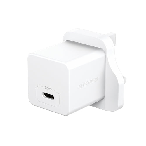 PanzerGlass empower™ by ® Turbo 30W Charger Single USB-C | UK Plug | Silver White