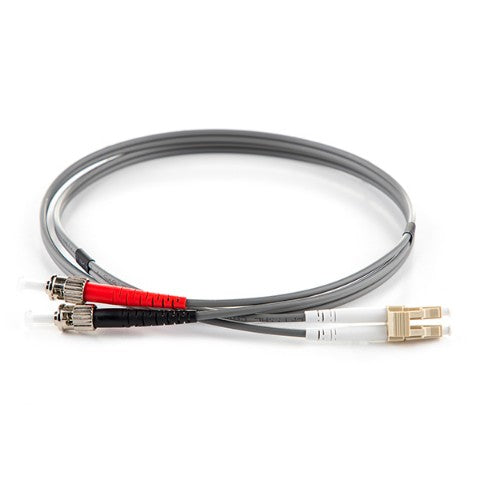 connektgear 3m Duplex Fibre Optic Multi-Mode Cable OM1 62.5/125 Micron LC to ST - Grey