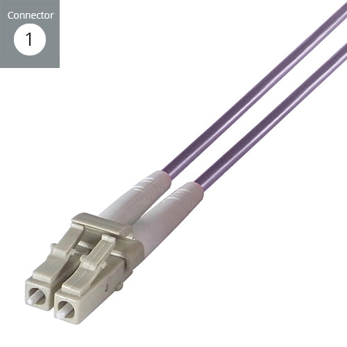 connektgear 1m Duplex Fibre Optic Multi-Mode Cable OM4 50/125 Micron LC to SC Purple