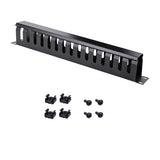 StarTech.com Horizontal 1U Server Rack Cable Management Finger Duct w/ Cover - 19" Network Rack Wire Duct Raceway Panel - Slotted Wire Duct