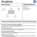 HP Z2 Mini G1i Wolf Pro Security Edition Intel Core Ultra 9 285K 32 GB DDR5-SDRAM 1 TB SSD Windows 11 Pro Mini PC Workstation AI Workstation, AI PC Black