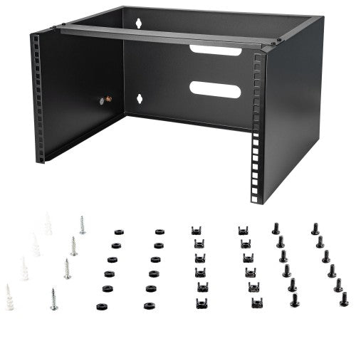 StarTech.com 6U Wall Mount Network Rack - 14 Inch Deep (Low Profile) - 19" Patch Panel Bracket for Shallow Server and IT Equipment, Network Switches - 44lbs/20kg Weight Capacity, Black