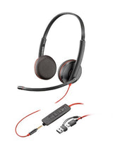 HP Poly Blackwire 3225 Stereo USB-C Headset +3.5mm Plug +USB-C/A Adapter (Bulk)