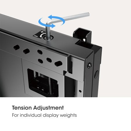 Manhattan Wall Mount for TV & Monitors (Tool Free Height Adjust), For screens 55" to 75", VESA compatibility: all between 200x200mm to 600x600mm - check the dimensions of the four mounting holes on back of screen to ensure it fits, Max 65kg, Black, Bracke