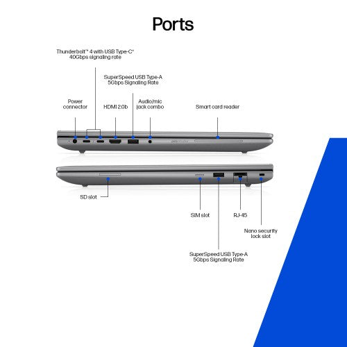 HP Zbook X G1i 16 inch Mobile Workstation PC Wolf Pro Security Edition - Data Science Intel Core Ultra 7 265HX 40.6 cm (16") 2.5K 64 GB DDR5-SDRAM 1 TB SSD NVIDIA RTX PRO 1000 Blackwell Wi-Fi 7 (802.11be) Windows 11 Pro AI Workstation, AI PC Silver