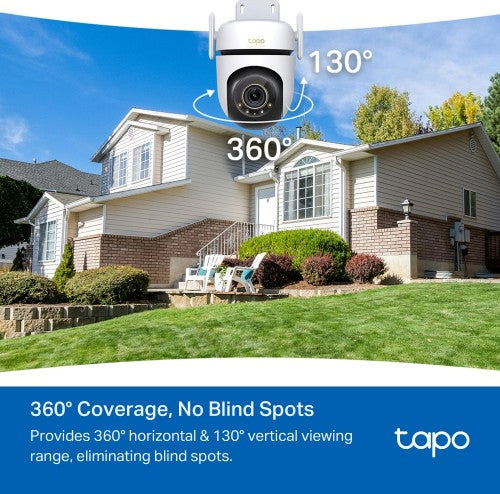 TP-Link Outdoor Pan/Tilt Security Wi-Fi Camera SPEC: 3K 5MP (2880x1620), 2.4 GHz, 2 × External Antennas, 1 × Ethernet Port, Horizontal 360º