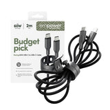 PanzerGlass empower™ by ® Racing 60W USB-C to USB-C Cable | USB 2.0 | 2M | Space Black